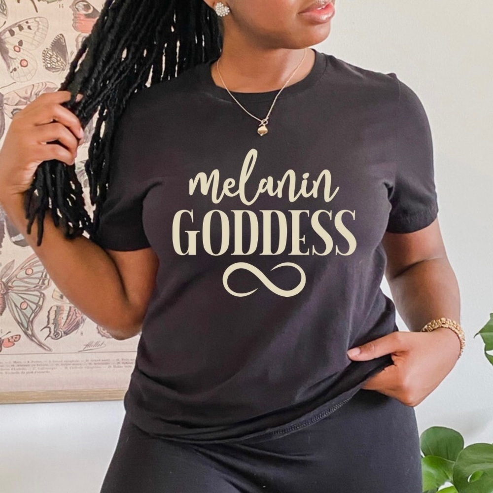 Melanin Goddess Crew Neck Short Sleeve Tee Shirt